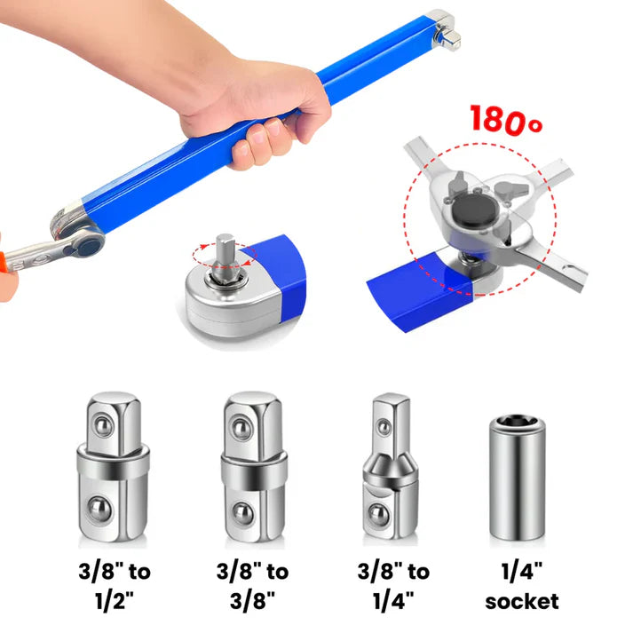 Wrench™ — La llave de extensión para espacios difíciles