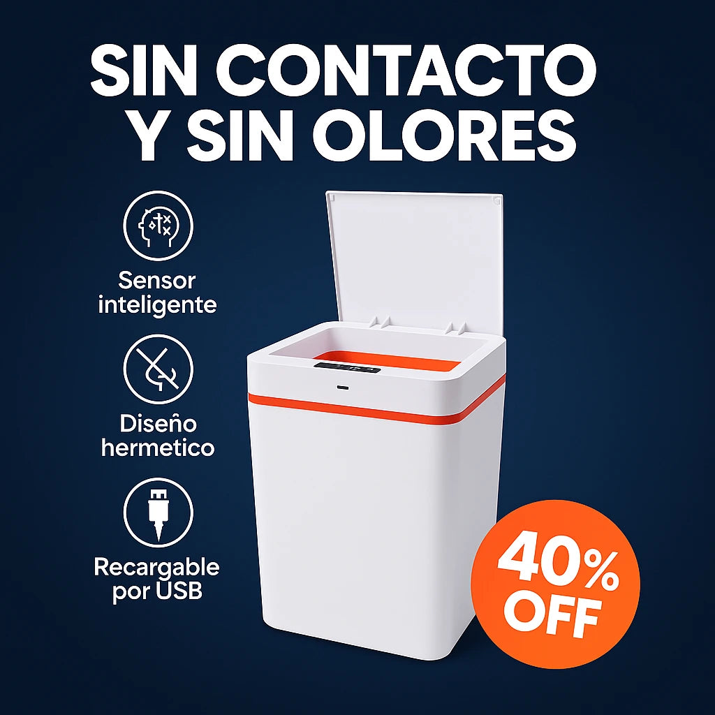 SmartBin™ Papelera Inteligente - color blanco con gris-15litros