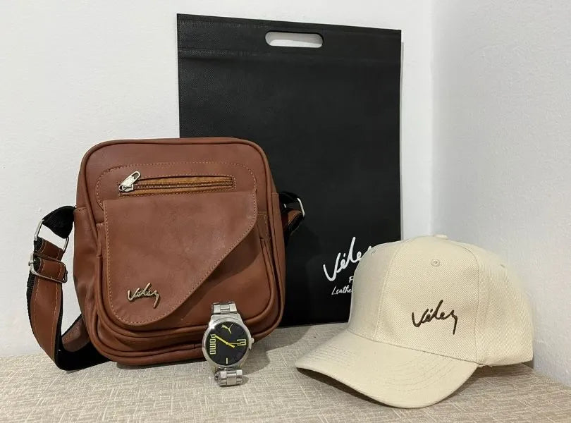 COMBO VELEZ:CARRIEL + RELOJ+ GORRA + BOLSAS DE LUJO