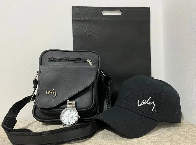 COMBO VELEZ:CARRIEL + RELOJ+ GORRA + BOLSAS DE LUJO