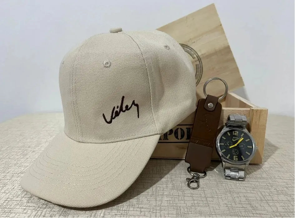 COMBO VELEZ: GORRA+ RELOJ+LLAVERO+ CAJA DE REGALO