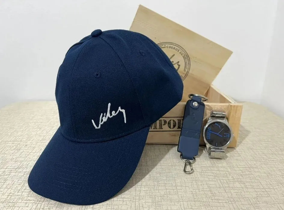 COMBO VELEZ: GORRA+ RELOJ+LLAVERO+ CAJA DE REGALO